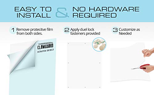 CLAWGUARD Scratch-Shield - Strong Transparent Protection to Shield from Pet Damage to Drywall, Doors and Screen Doors. Keep Paws Safe and Home Clean. Dog, Cat, Rabbit, Bird Scratch Protection Barrier