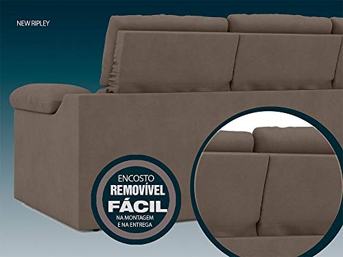 Sofá New Ripley Retrátil e Reclinável Velosuede Bege