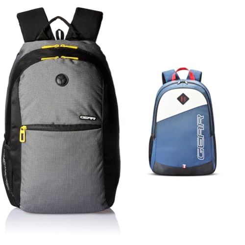 Image of Gear Basic 19 Ltrs Classic Grey Casual Standard Backpack (Bkpecono10412) + 14 cms Blue Casual Backpack (MDBKPECO50504)