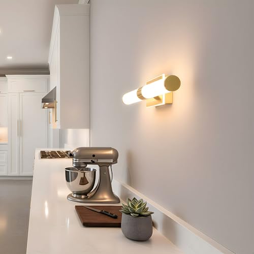 Image of 20 Inch LED Vanity Light Bar with Motion Sensor, Dual LED Source | 4 Lighting Modes (incl. Night Light) | 3000K Warm White, Dimmable, CRI 90+, 1040LM, ETL Listed (Brushed Gold)