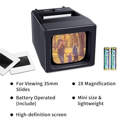 35mm slide viewer 2x magnification slide viewer for viewing 35mm slides slide projector for old slides 2aaa batteries included