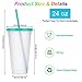 LEIFEOSH 24 Pack Plastic Tumblers with Lids and Straw, Reusable Cups with Lids and Straws Clear Cups for Cold Drink Iced Coffee, Plastic Tumbler Bulk for Party Birthday Gifts (24 oz, Clear Colors)