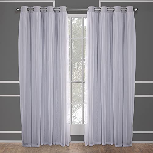 Exclusive Home Curtains Catarina - Par de Cortinas Opacas y Ojales en la Parte Superior de 152 x 120 cm, Color Gris Cover