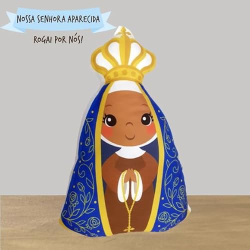 Almofada Naninha Para Bebe Nossa Senhora Aparecida 30cm de Altura