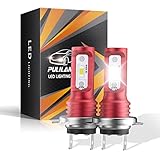 【REDUCE EL RIESGO DE ACCIDENTES】La bombilla LED H7 de Pulilang es casi del mismo tamaño que la halógena, el diseño de haz superenfocado proporciona un rango de iluminación más amplio y lejano.Sin deslumbramiento para el tráfico que se aproxima, ilumina los ojos de tu coche.Incluso con mal tiempo, como lluvia, niebla. y nieve, la bombilla del faro LED H7 siempre mantendrá un alto brillo, funcionará normalmente, iluminación de larga distancia.