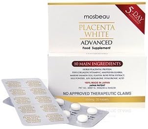 Authentic Mosbeau Placenta White Advanced 5 Day Supplement 20 Tablets 650mg Japan