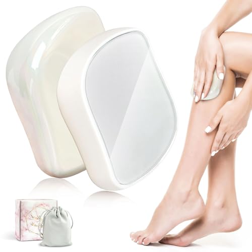 Nano Depiladora Depiladora Mujer Depiladora Hombre Reutilizable Depiladora Mágica de Cristal para Cuerpo, Piernas, Brazos y Espalda (Blanco)