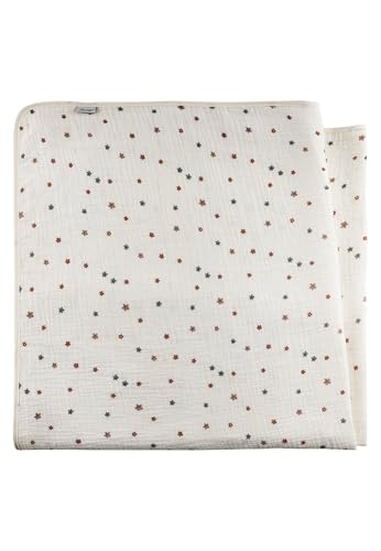 Sterntaler Musselin Decke Bauernhof - Babydecke mit Allover-Motiv - Kinder und Baby Kuscheldecke weich & anschmiegsam - Decke aus leichtem Musselin, cremeweiß