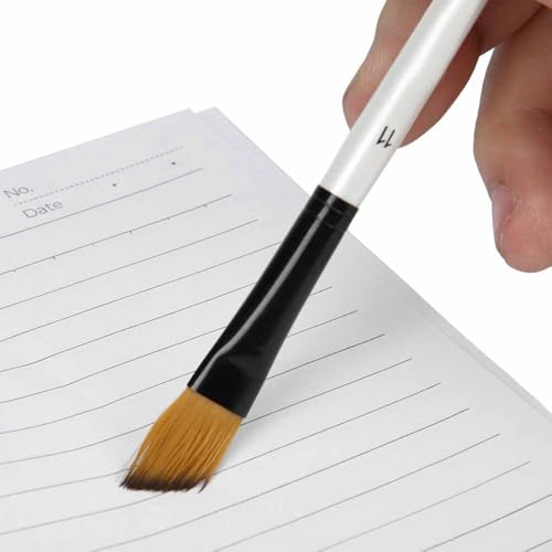 Anu Limen 12-Piece Nylon Paint Brush Set with Pearl White Wood Handles,Round/Flat/Filbert/Angle/Tips for Watercolor Acrylic Art((Angle Tip)) by Anu Limen - Used condition - Image 4