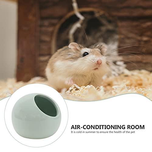 iplusmile Hamster Escondite Cerámica Hamosster Casa Cerámica Pequeño Animal Hamster Mini Hamster Nido de Enfriamiento para Chinchilla Hamster Verde Claro