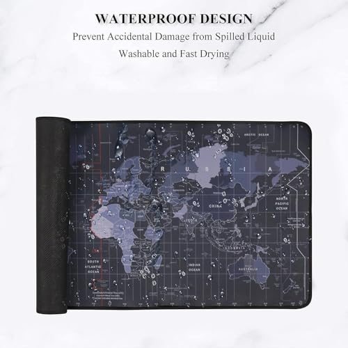 Image of Extended Gaming Mouse Pad, High Speed Mouse Tracking & Control, Stitched Embroidery Edges, Non-Slip Rubber Base for Computer Laptop Keyboard.