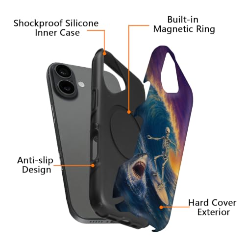 Coque iPhone 16 Plus Squelette Surfer idéale pour vos trajets quotidiens