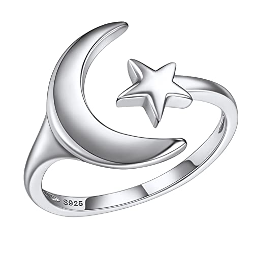 PROSILVER 925 Sterling Silver Adjustable Open Ring for Women, Solid