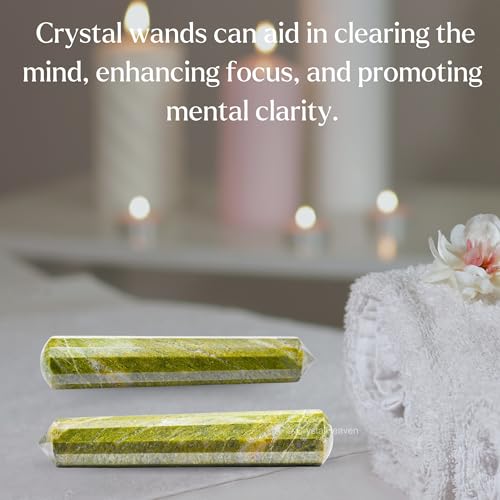 Image of Vesuvianite Crystal Wand - Pointed Crystal Wand for Energy Healing, Chakra Balancing, Meditation and Home Decor - Crystals and Healing Stones for Gift