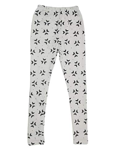 Image of IndiWeaves Girls Combo Pack of Warm Wollen Printed and Solid Leggings for Winters (White,White,1-3 Years) Pack of 2
