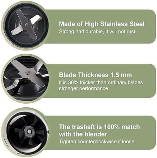 Nutribullet Blade Replacement with Silicone Gaskets, Compatible with 600w & 900w Pro Series Blenders, Nutribullet Replacement Parts (2-Pack Replacement Blades)
