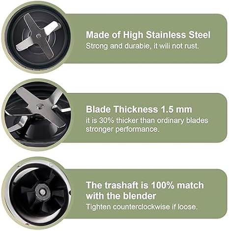 Nutribullet Blade Replacement with Silicone Gaskets, Compatible with 600w & 900w Pro Series Blenders, Nutribullet Replacement Parts (2-Pack Replacement Blades)