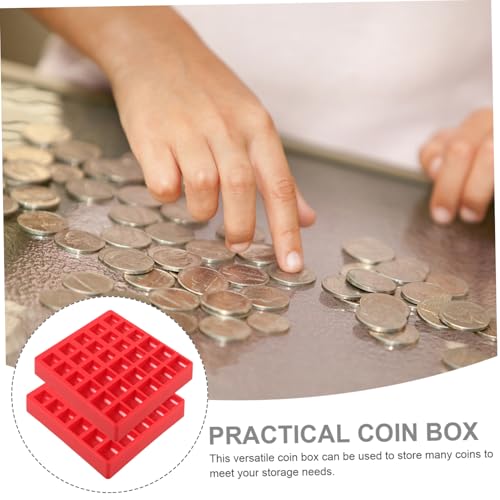 Caja para monedas VILLCASE 2 piezas organizador rojo miniatura 3