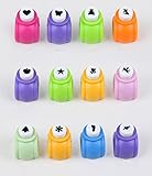 Kassagdin Mini Paper Craft Punch DIY Handmade Hole Puncher for Festival Papers and Greeting Card Set of 12 Different Shape 2.5CM X 2.5CM X 3CM
