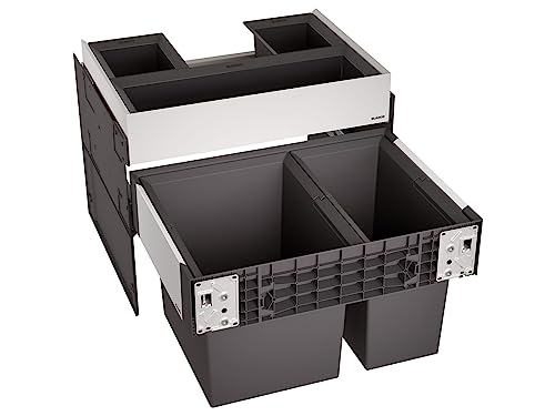 BLANCO SELECT II 60/2 Orga | Abfall Müllsystem | für 60 cm breite Unterschränke | Auszugssystem zur Frontanbindung | Orgaschublade | 1 x 30l und 1 x 19l Eimer | 400mm Auszugstiefe | [56,8x40x47,3cm]