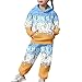 Mason 67 Costume,Boys Ice Cream Sweatsuits 2 Piece Outfit Cute Preppy Baseball Drip Hoodie and Sweatpants Set Kids Tracksuit Winter Clothes