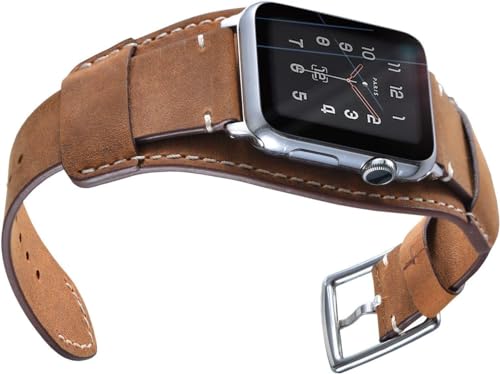 Bracelet Apple Watch cuir véritable résistant pour éviter les irritations de peau 44mm - 4
