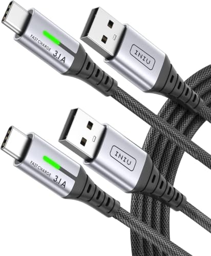 INIU Cable USB A a USB C, [2m+2m] 3.1A Carga Rapida USB Tipo C Cargador