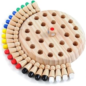 Wooden Memory Chess Board Game: Color Wooden Memory Chess Game for Brain Train for Kids Toddler Learning Educational Toys – Montessori Learning Toys for 3 4 5 6 7 8+ Year Old Boy Girl Gift