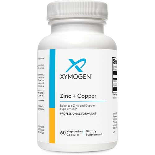 XYMOGEN Zinc & Copper Supplement – 60 Capsules