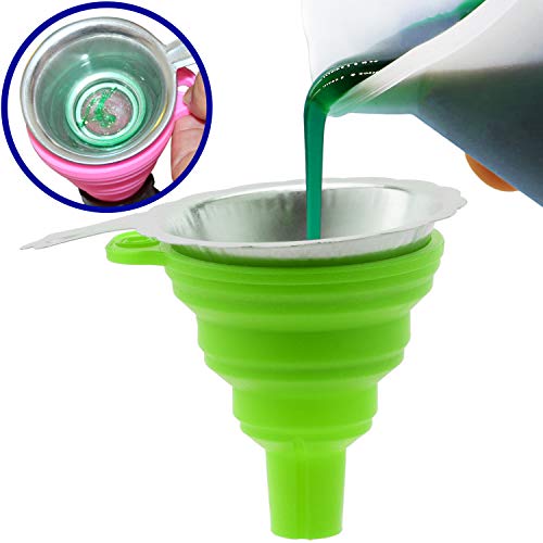 OIIKI 3D Printer Resin Filter, Stainless Resin Filter Cup + Silicone Funnel + 100ml Measuring Cup Disposable for 3D Printer(Green) - Thumbnail 4