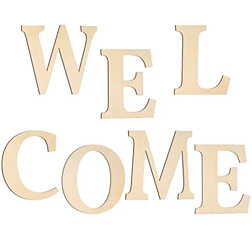 She Love Welcome Wooden Letters 8 Inch Large Wooden Letter Unfinished Wood Welcome Sign Cutout Letters For Wall Decor Home Porch Crafts Party Wedding Holiday Supplies #TOP7