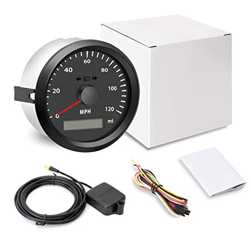 Samdo 85Mm Universal Gps Speedometer Motorcycle Speedometer Gauge Odometer Turning Lamp High Beam Lamp 120 Mp/H Mph Car Truck Vehicle #TOP5