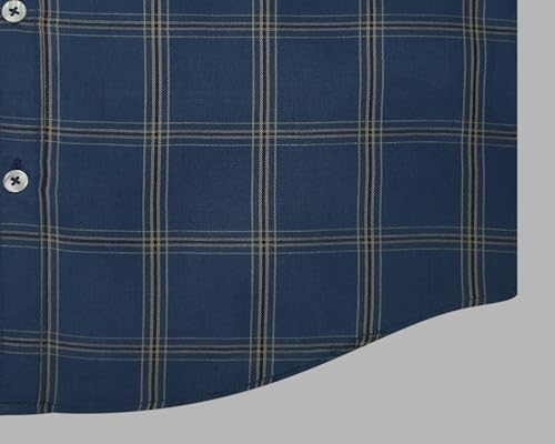 Image of GHPC 100% Cotton Checkered Half Sleeves Regular Fit Formal Shirt for Men