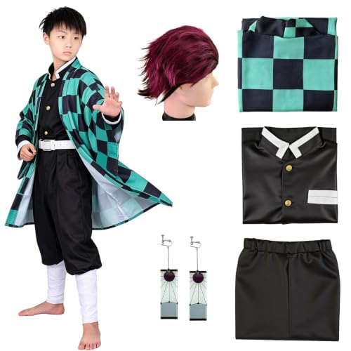 Full Set Kids Anime Cosplay Costume Halloween Kimono Uniform Outfit（150）