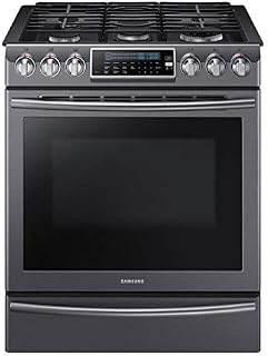 Samsung NX58K9500WG/AA 5.8 cu. ft. Slide-In Gas Range with Convection - Black Stainless