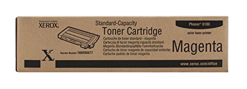 Image of Xerox Phaser 6100 6100N laser toner cartridge red magenta standard capacity 106R00677 106R677