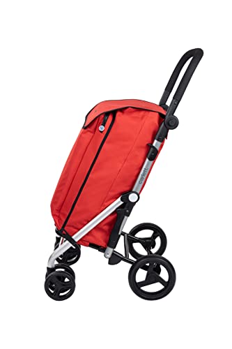 Carlett - Einkaufstrolley, Faltbarer Supermarkt-Trolley, mit 4 Rädern und Einer großen Kapazität von 32kg, 58L Haupttasche, 12L Thermotasche und wasserfestem Stoff - Schwarz - Farbe Schwarz – Bild 5