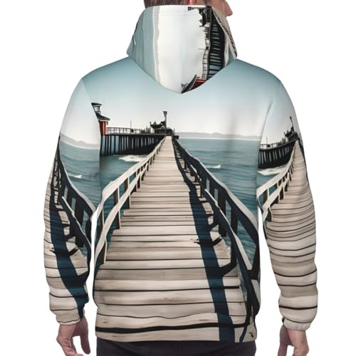 Sweat à capuche homme imprimé côtier idéal pour look décontracté
