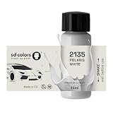 SD COLORS POLARIS WHITE 2135/1AA/Ner, vernice per ritocchi, 15 ML, per riparazione graffi e scheggiature, codice colore 2135/1AA/NER POLARIS WHITE (Just Paint)