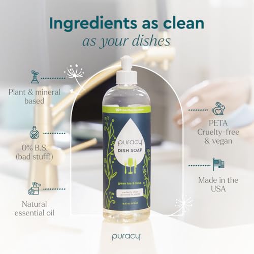 image for Puracy Natural Dish Soap Packs- Skin-Softening Plant-Based Dishwashing