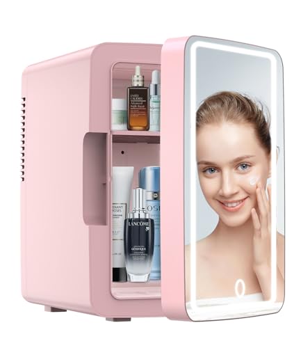 Image of PERSONAL CHILLER 6L Skincare Fridge with LED Makeup Mirror, Mini Fridge Cooler and Warmer, Portable Fridge for Makeup, Skincare, Snacks, Bedroom Vanity