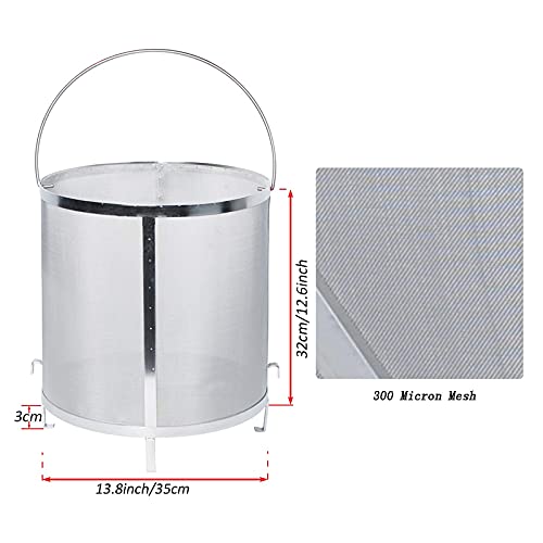 Gekufa Hop Spider Strainer Wine Beer Hop Filter 300 Micron Mesh 304 Stainless Steel Brewing Hopper For Homebrew (13.8×13.8 Inch) #TOP3