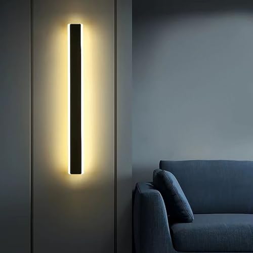 Lampara de pared moderna minimalista de aluminio blanco con iluminacion LED de 60cm 6