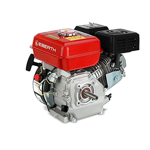 EBERTH 6,5 CV Moteur à essence thermique (20 mm Arbre, Alarme manque d'huile, 4 Temps, 1 Cylindre, Refroidissement à air, Démarrage via câble)