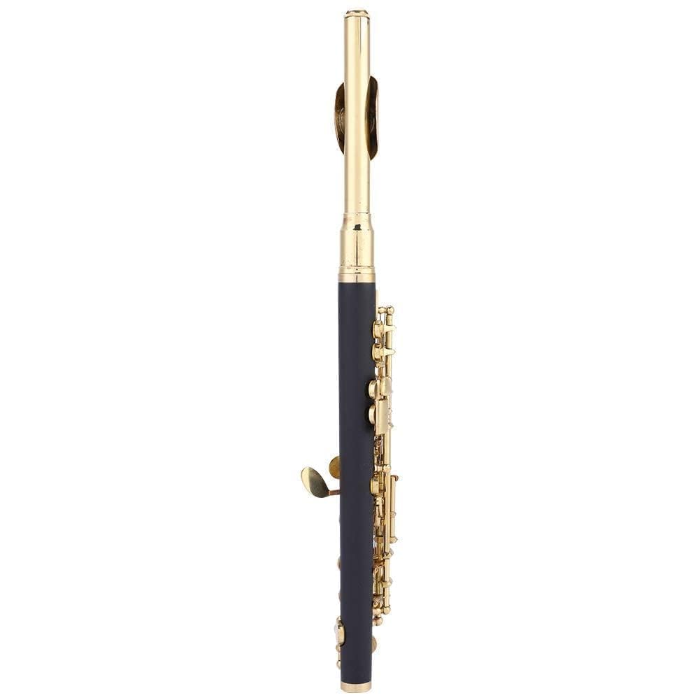Kit D'instruments Piccolo, 2 Couleurs Piccolo Demi-taille Flûte C tonalité avec Boîte Rembourrée pour étudiants Débutants (Or)