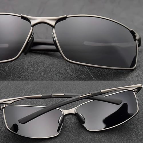 Óculos de Sol Masculino Polarizado Anti Reflexo Armação de Metal