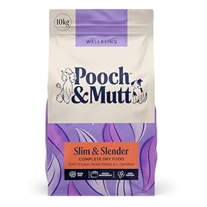 Pooch & Mutt – Slim & Slender Complete Dry Dog Food Grain Free (Regular Sized Kibble), for Weight Control and Weight Loss, Chicken and Sweet Potato, 10kg (packaging may vary)
