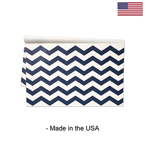 Paper Placemats Disposable For Dining Table - Chevron Navy Square Party Placemats 30 Sheets Per Pad Made In Usa #TOP3