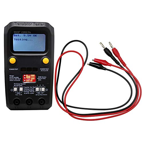 BSIDE ESR02 PRO Digital Transistor SMD Components Tester Diode Triode Capacitance Inductance Multimeter ESR Meter with test leads Black - Thumbnail 2