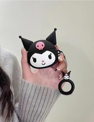 Image of Silicone Case Compatible for Apple Airpods 4 (2024) Cute Design for AirPods 4 with Active Noise Cancellation (ANC) with Keychain Hook Shockproof Protective Case (Kurami)